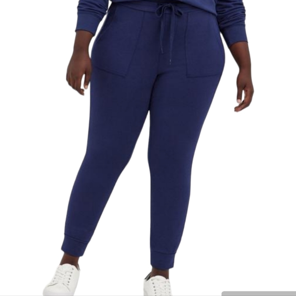 + Torrid navy classic fit mid rise fleece jogger
